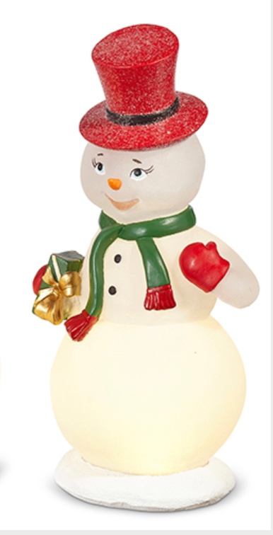 LIGHTED VINTAGE SNOWMAN