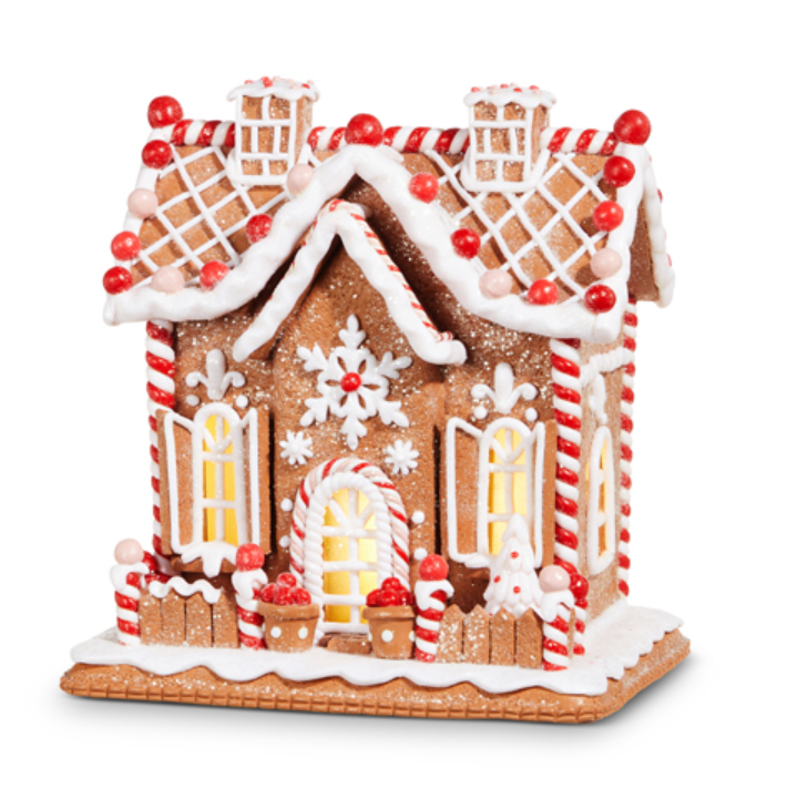 9" LIGHTED GINGERBREAD HOUSE