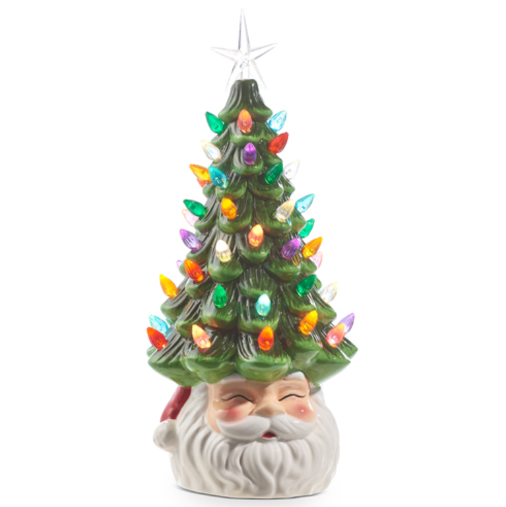 Vintage Santa Lighted Tree