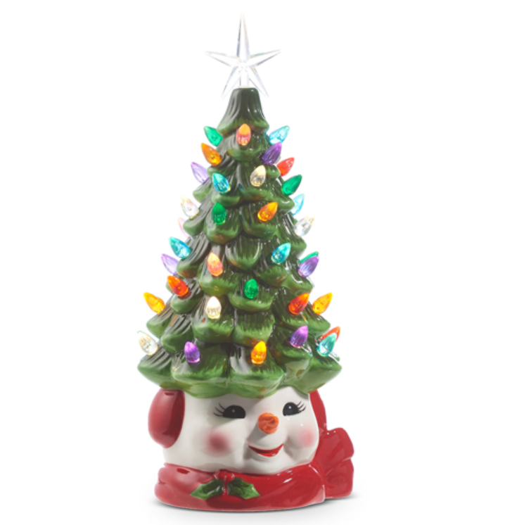 Vintage Snowman Lighted Tree