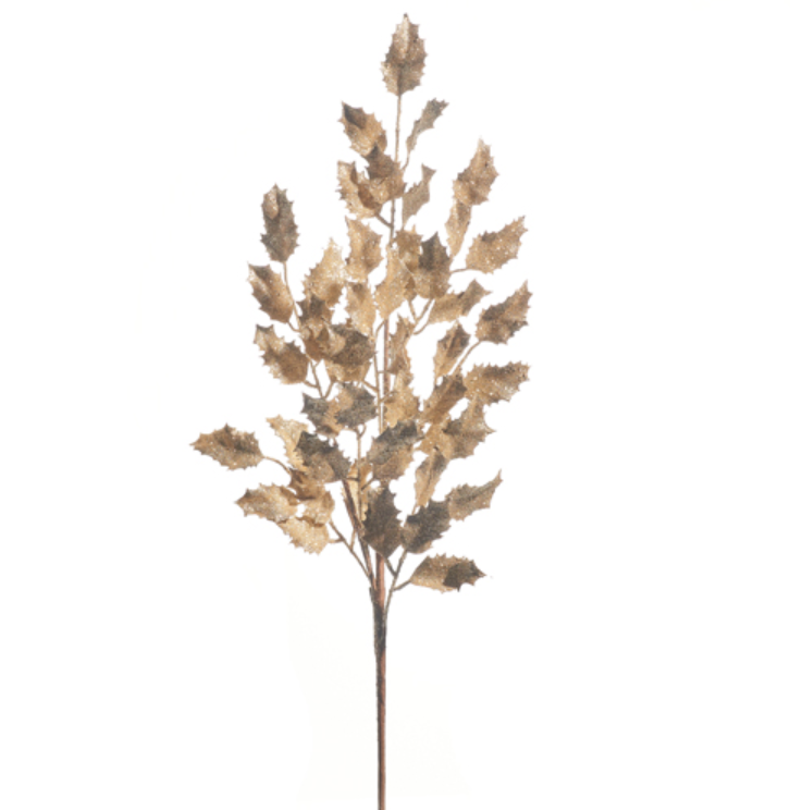Glittered Leaf Spray