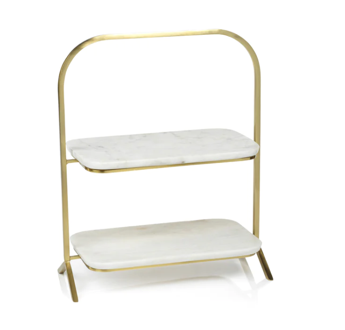 Madeline Marble 2 Tier Stand