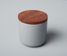 Load image into Gallery viewer, Stoneware Canister With Acacia Wood Lid

