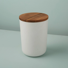 Load image into Gallery viewer, Stoneware Canister With Acacia Wood Lid
