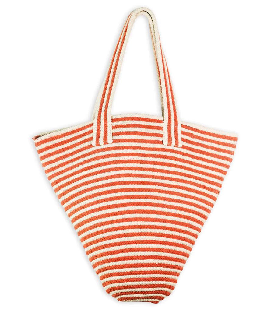 Orange Stripe Tote Bag