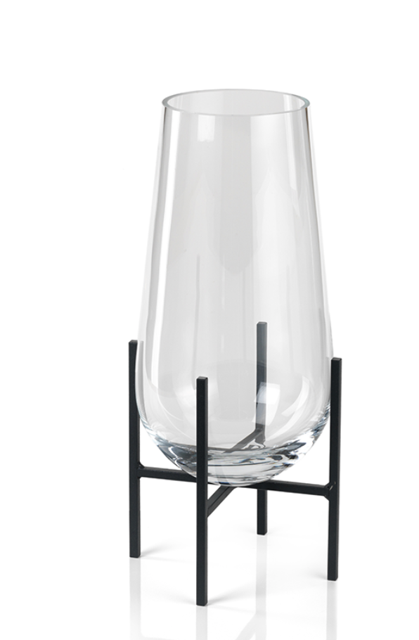 Salema Vase / Hurricane on Metal Stand