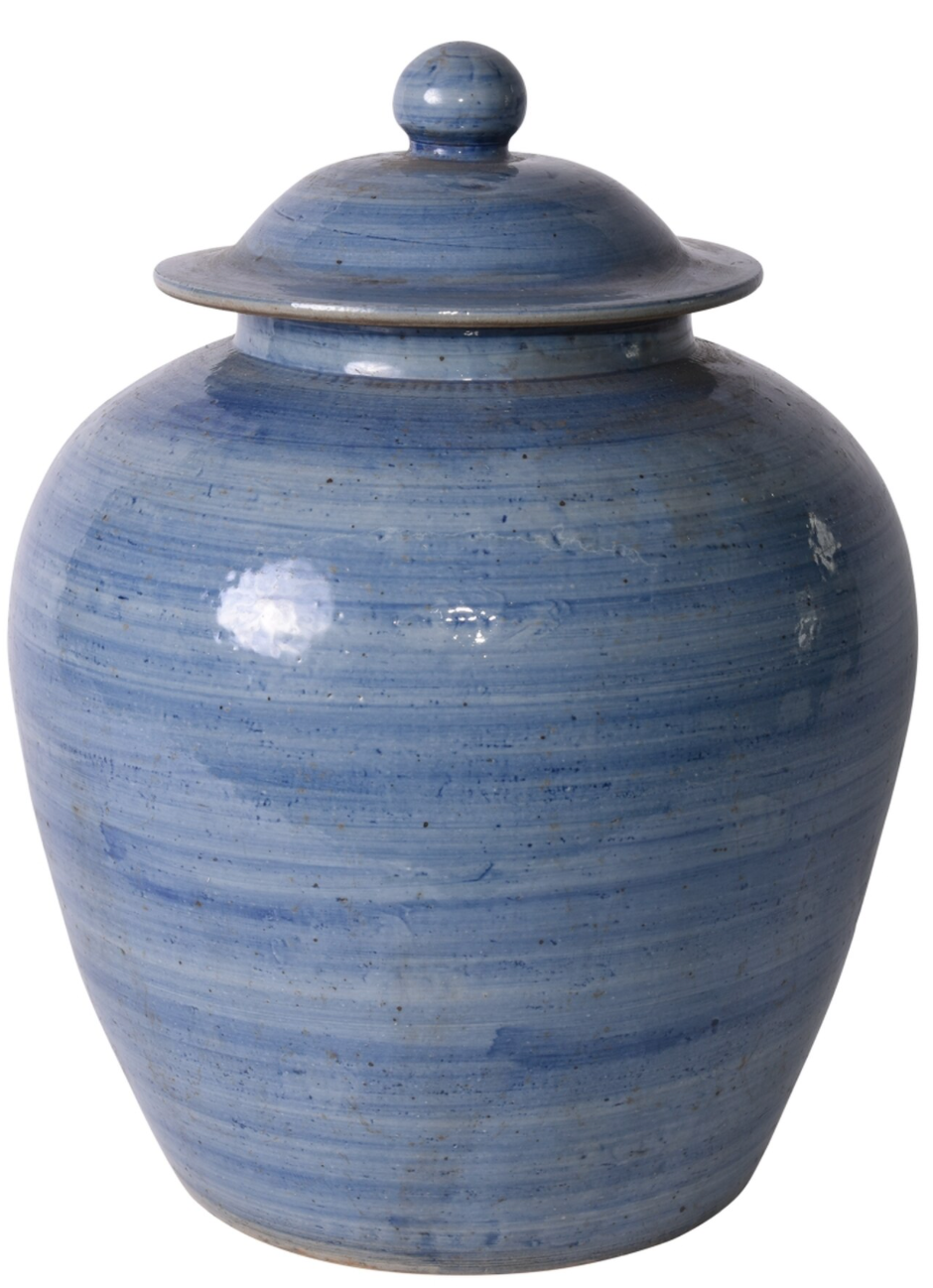Denim Blue Village Jar