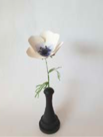 Painted Flowers With Wooden Base