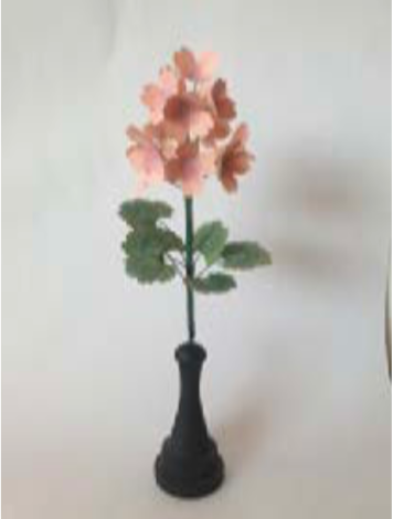 Painted Flowers With Wooden Base