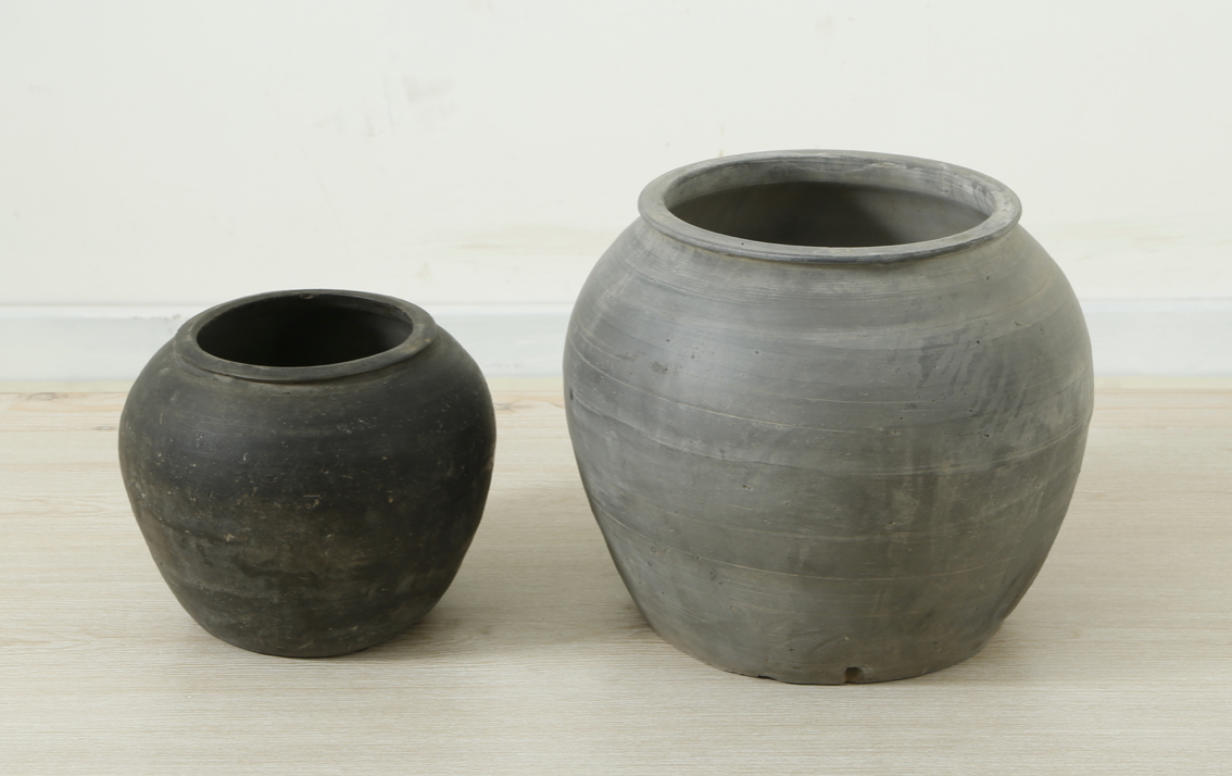 Vintage Gray Pottery Pot