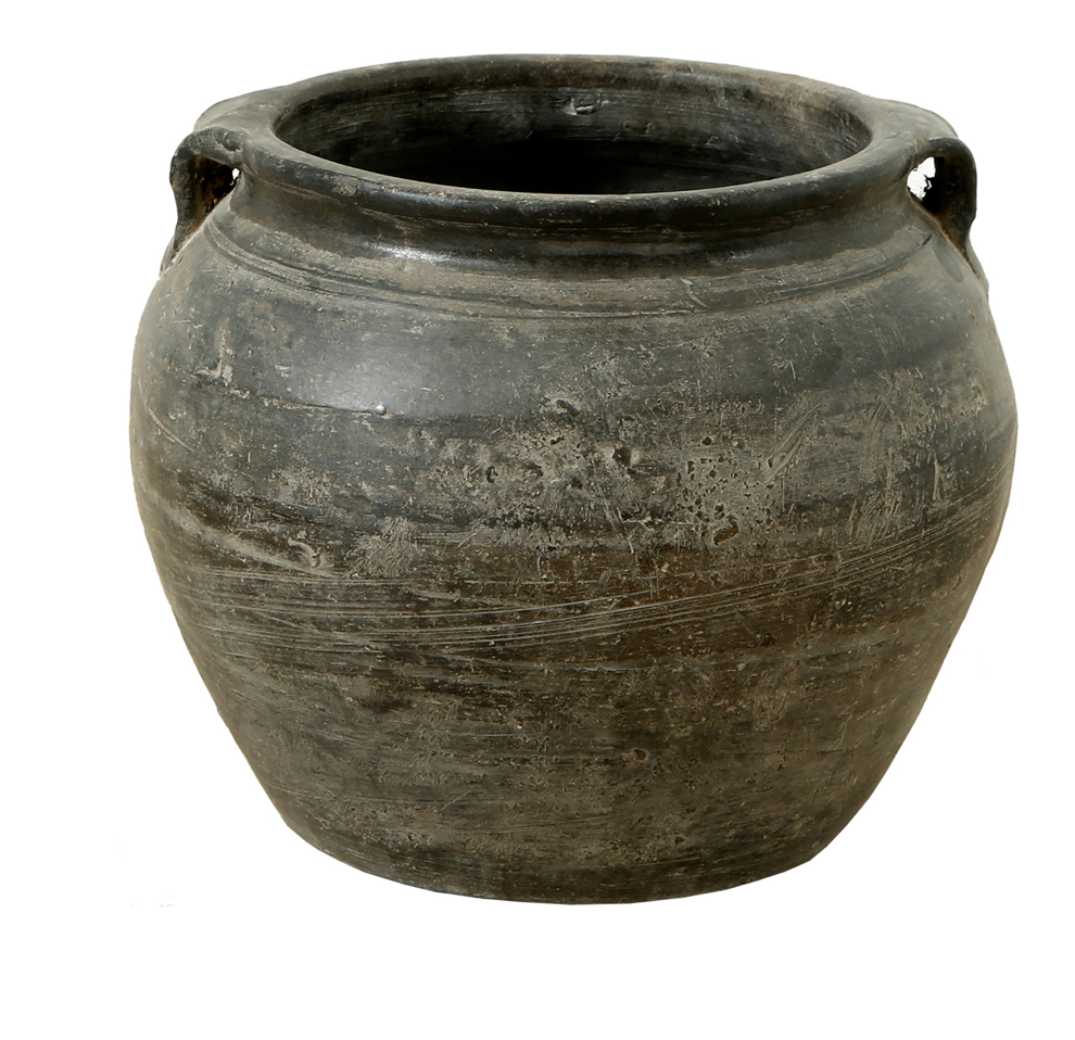 Vintage Gray Pottery Pot