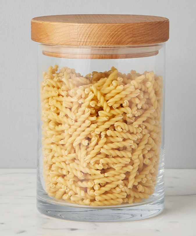 Natural Modern Wood Top Canister