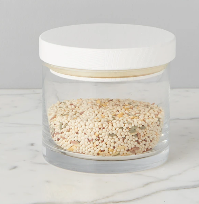 Natural Modern Wood Top Canister