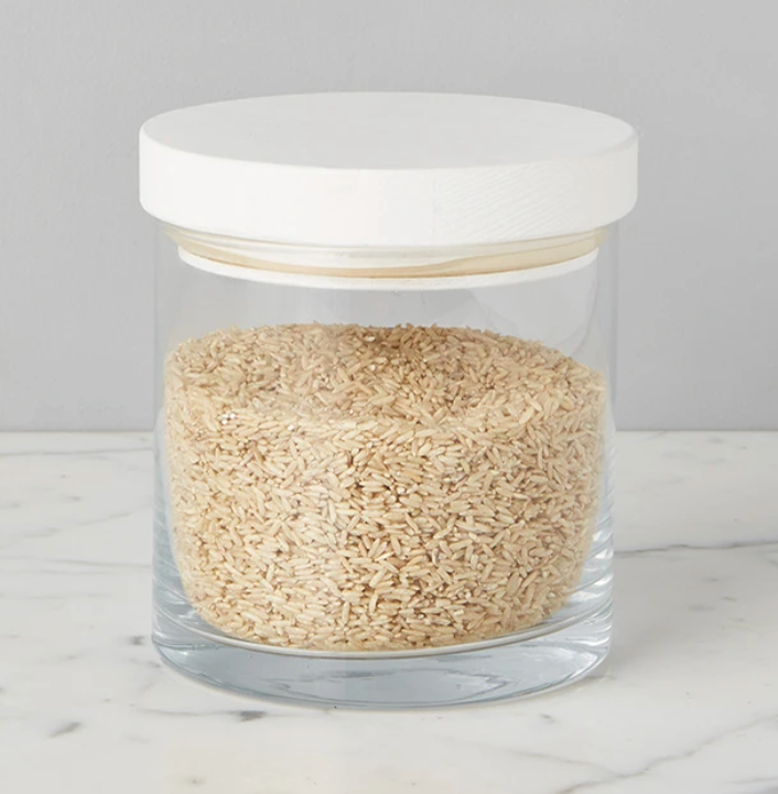 Natural Modern Wood Top Canister