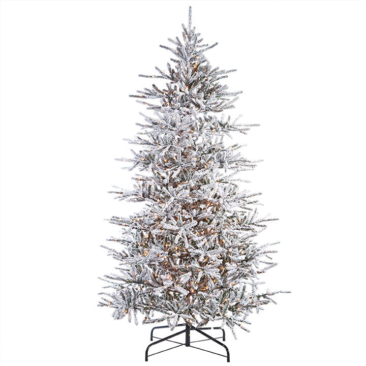 Pre-Lit Flocked Noble Fir Tree