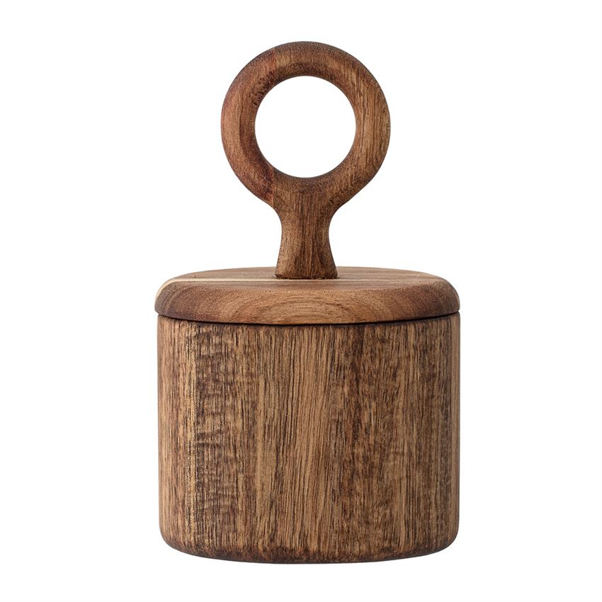 Acacia Wood Jar w/ Lid