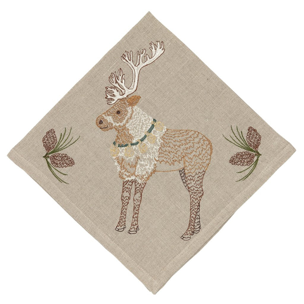 Christmas Cheer Reindeer Dinner Napkin