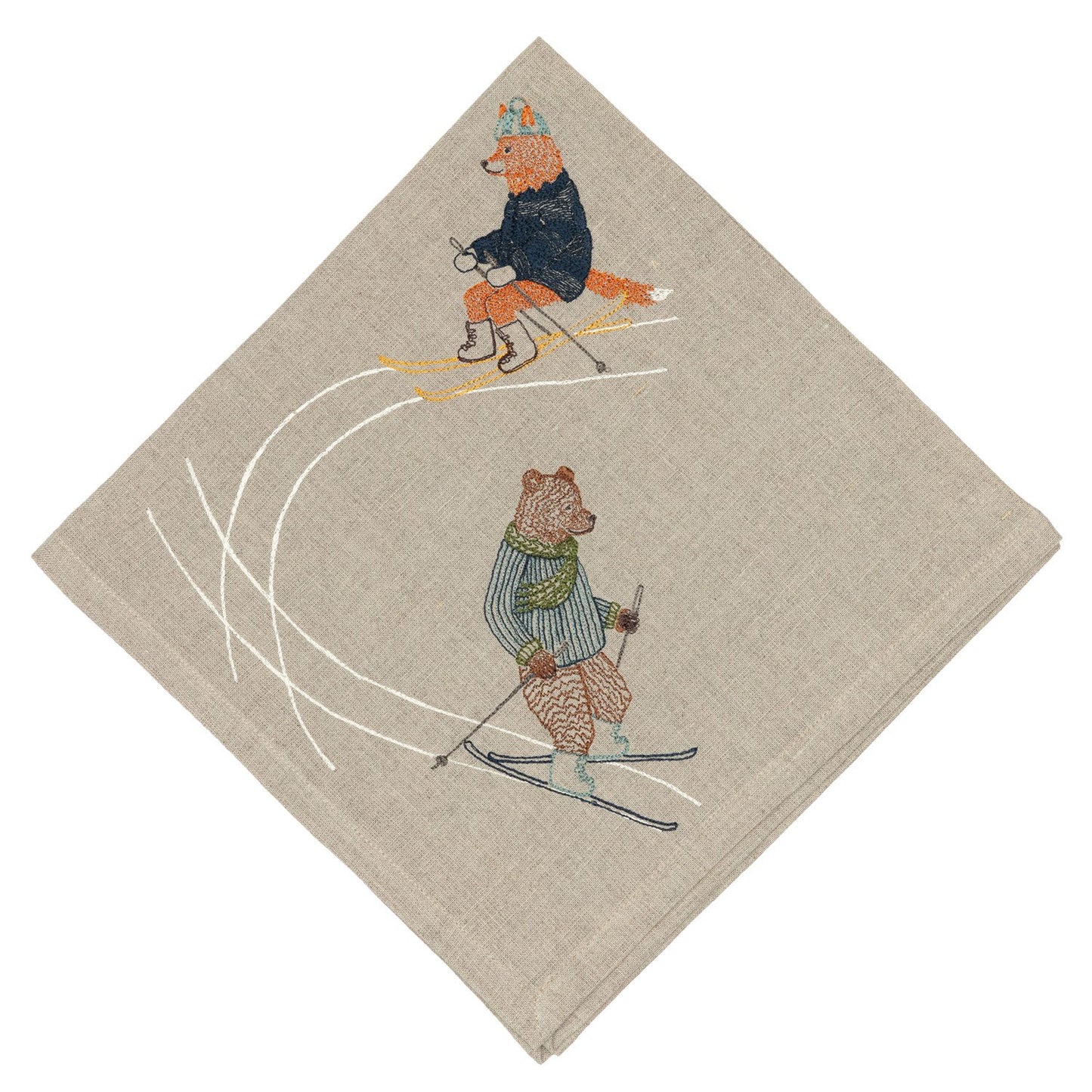 Downhill Skiers Dinner Napkin