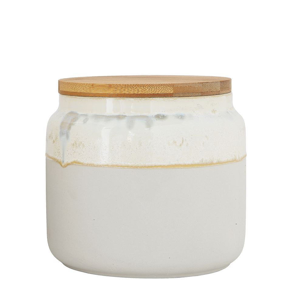 Ceramic Canister With Bamboo Lid