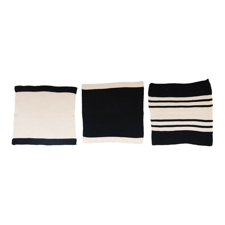 Cotton Knit Striped Dish Cloths