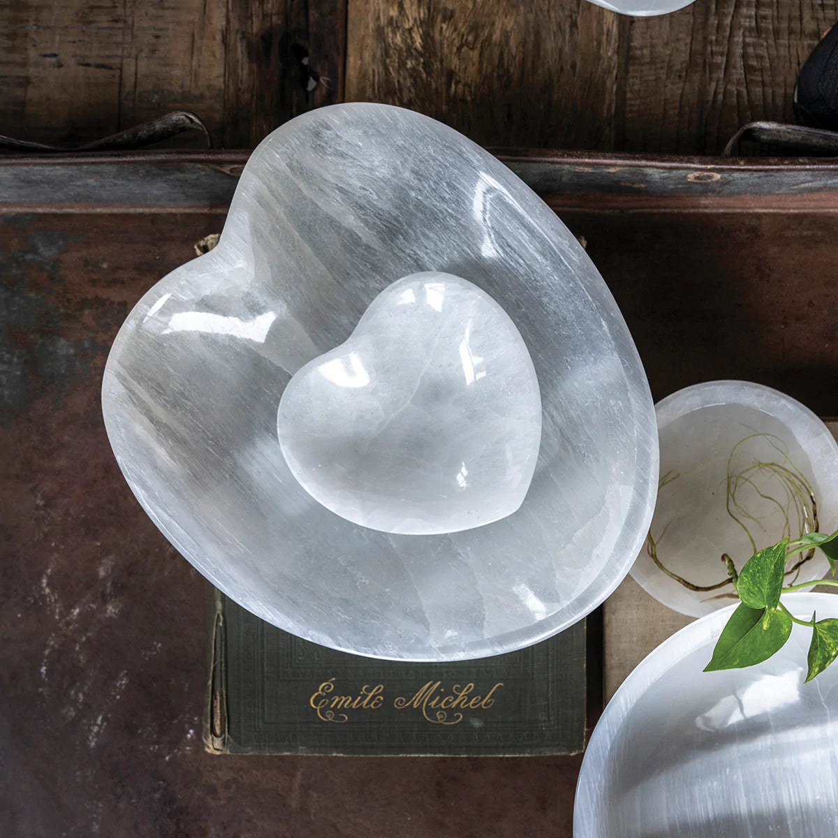 Artisan Selenite Heart Bowl