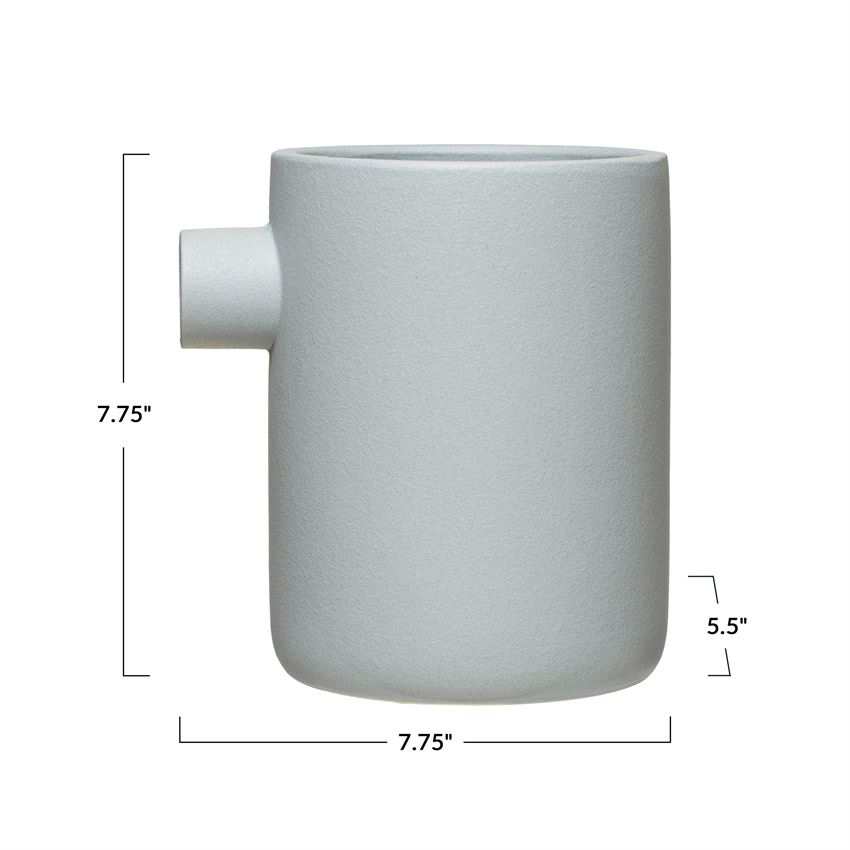 Stoneware Vase, Matte Blue