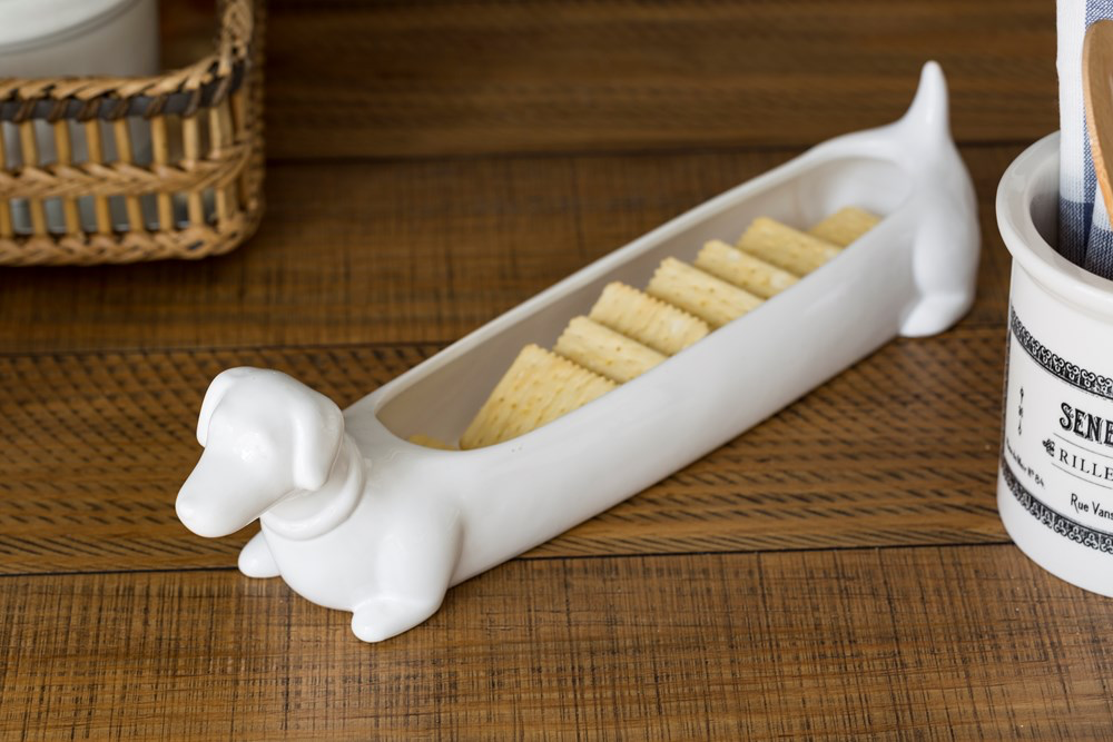 Ceramic Dachshund Cracker Dish