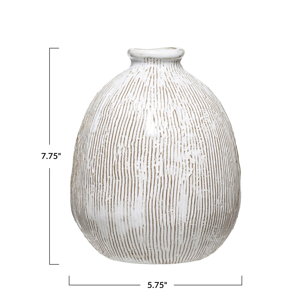 Terra-cotta Vase with Engraved Lines
