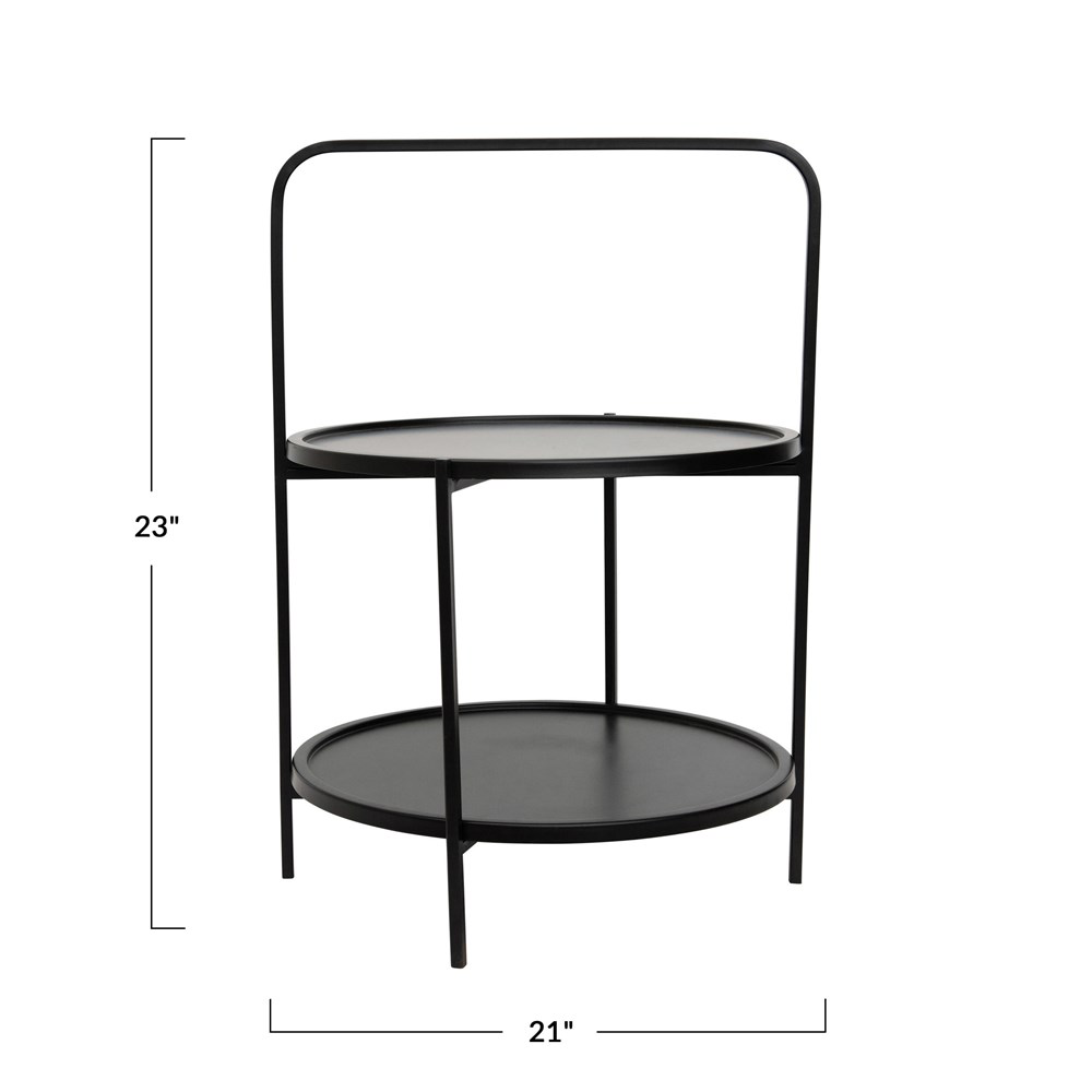 Metal 2-Tier Tray Table