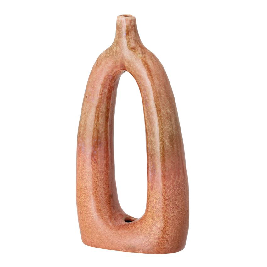 Stoneware Decorative Open View Oval Vase