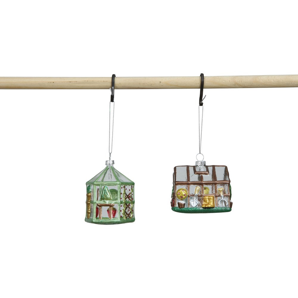 Hand-Painted Glass Greenhouse Ornament