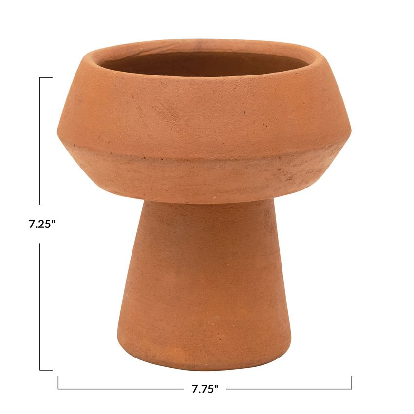 Handmade Terra-cotta Footed Vase