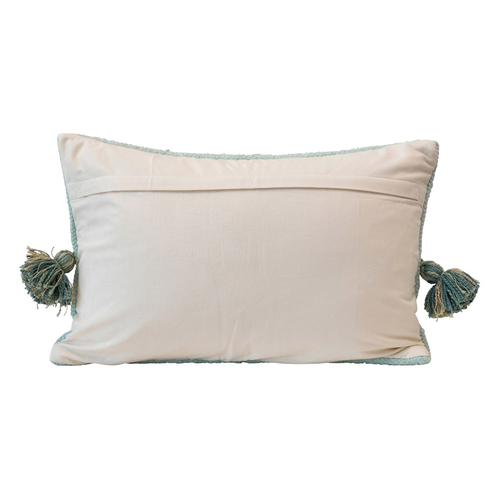 24"L x 16"H Woven Cotton Lumbar Pillow