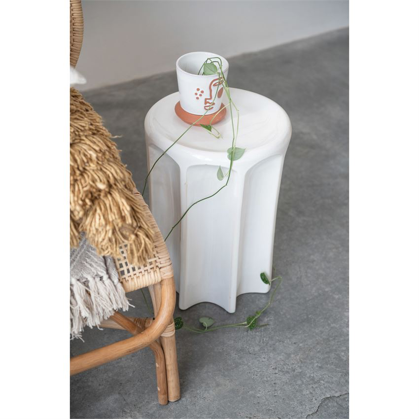 Sculpted Stoneware Stool