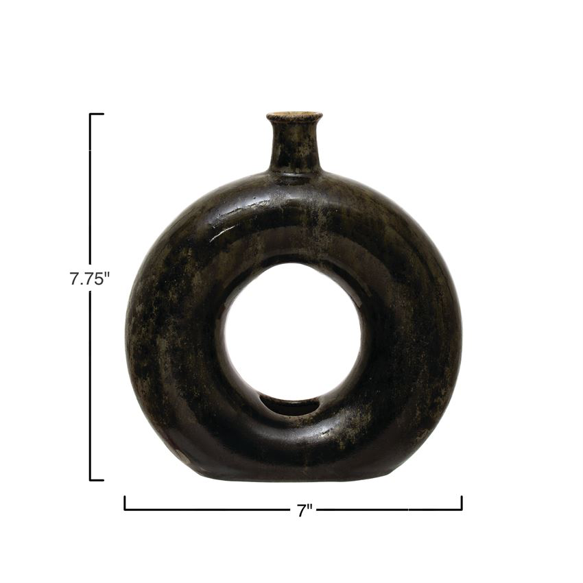 Stoneware Decorative open View Circle Vase
