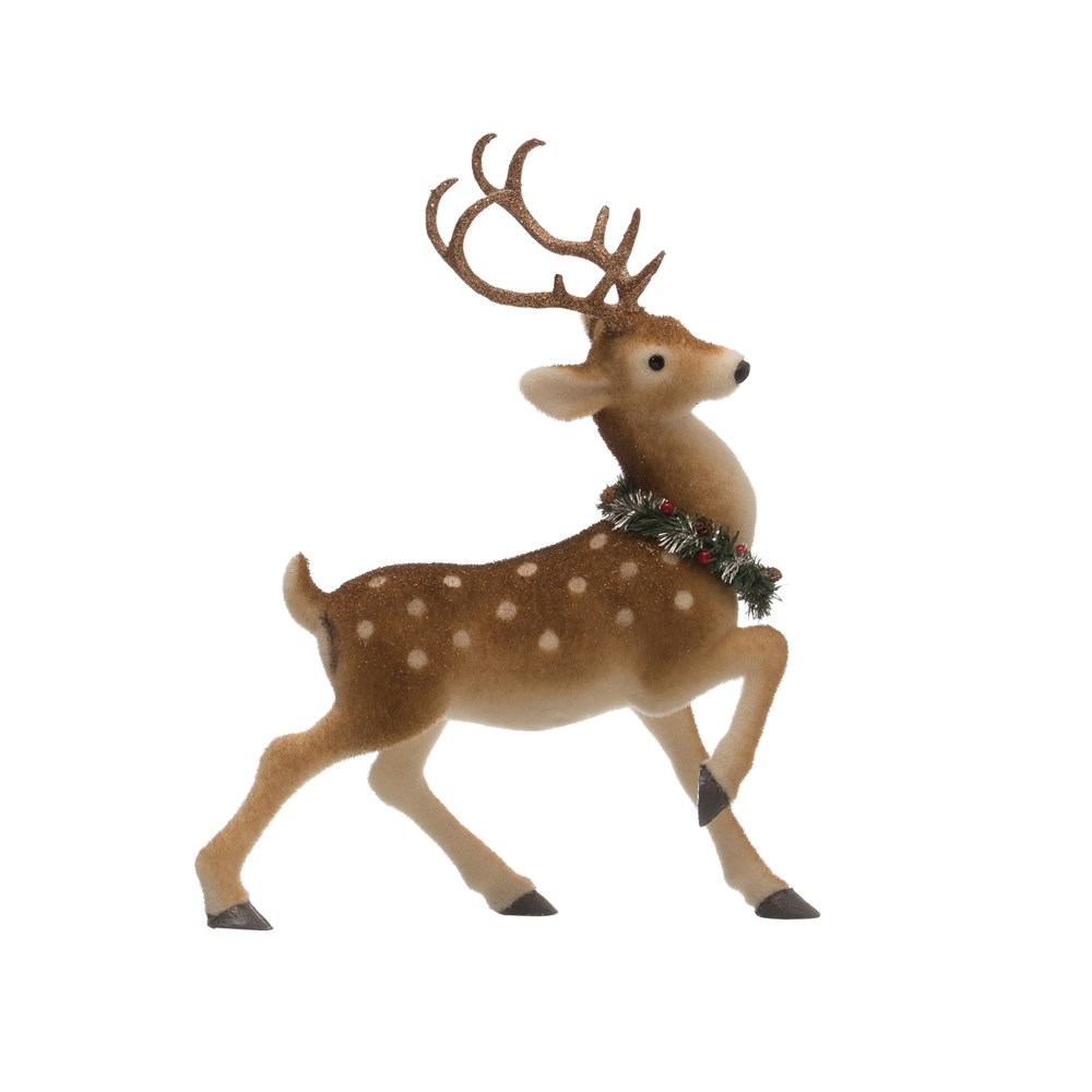 Standing Deer with Wreath
