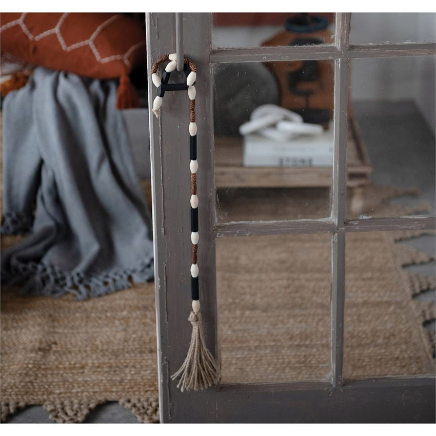 Wood Bead Garland with Tassel