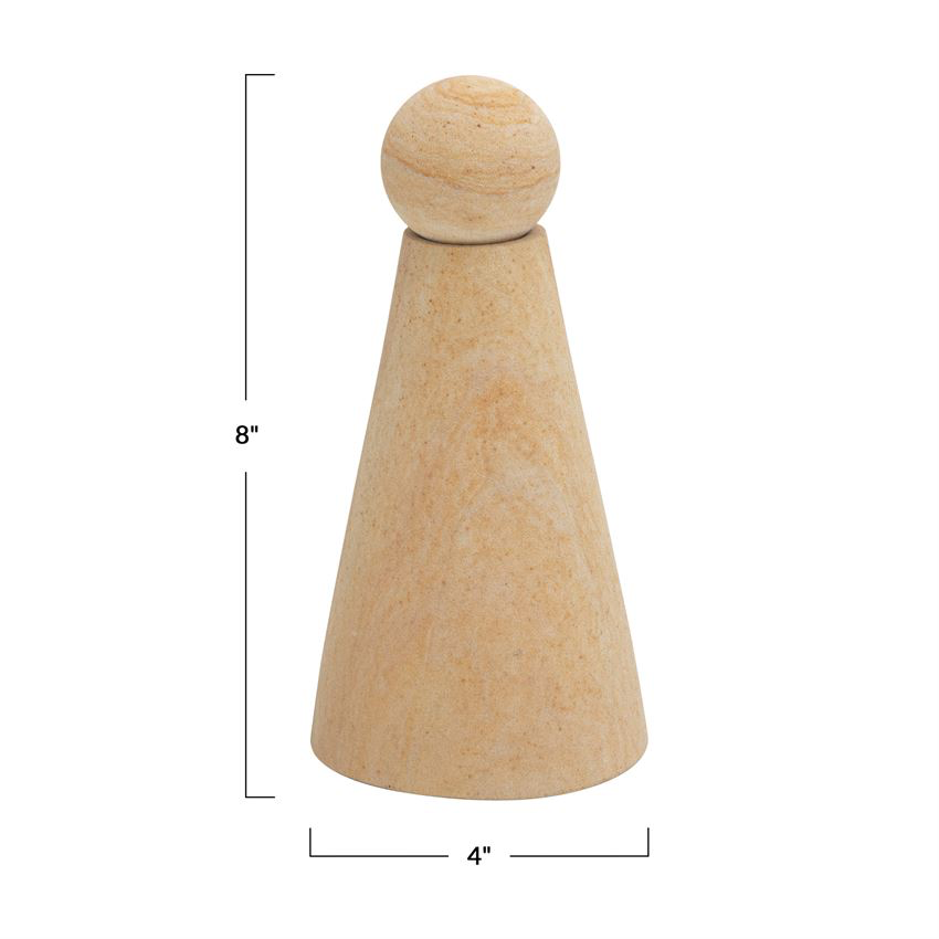 Stacked Sandstone Objet D'art orb on Stand