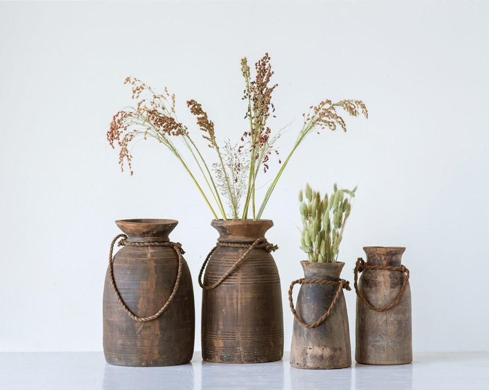 Wood Container with Rope