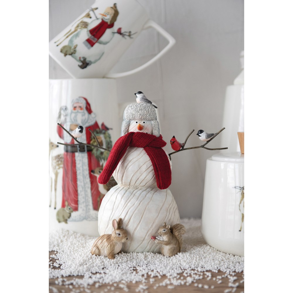 Resin Snowman with Critters