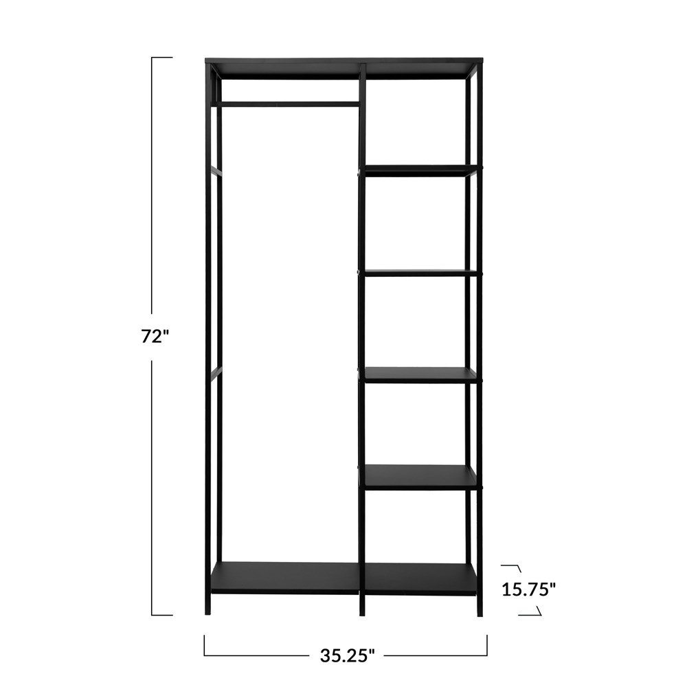Metal Shelf w/ 5 Shelves & Rod