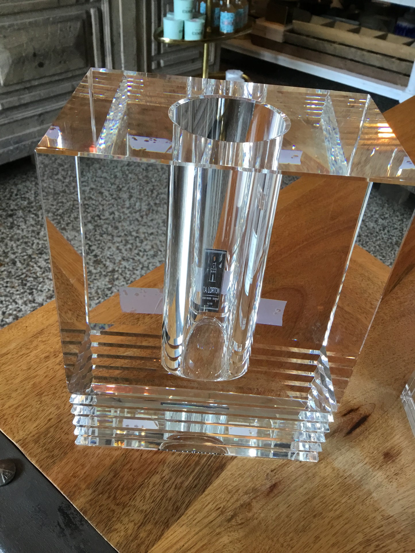 Crystal Glass Vase With Cut Large