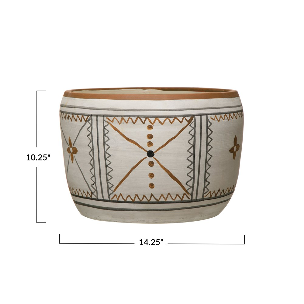 Hand Painted Terra-cotta Planter