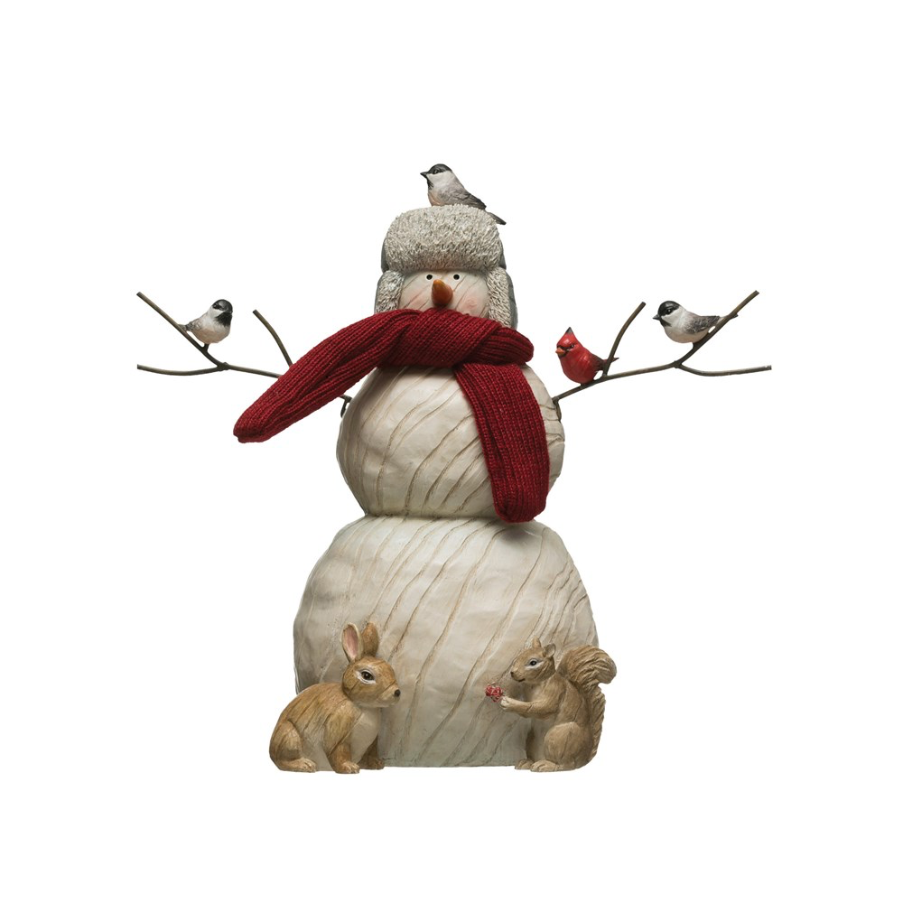 Resin Snowman with Critters