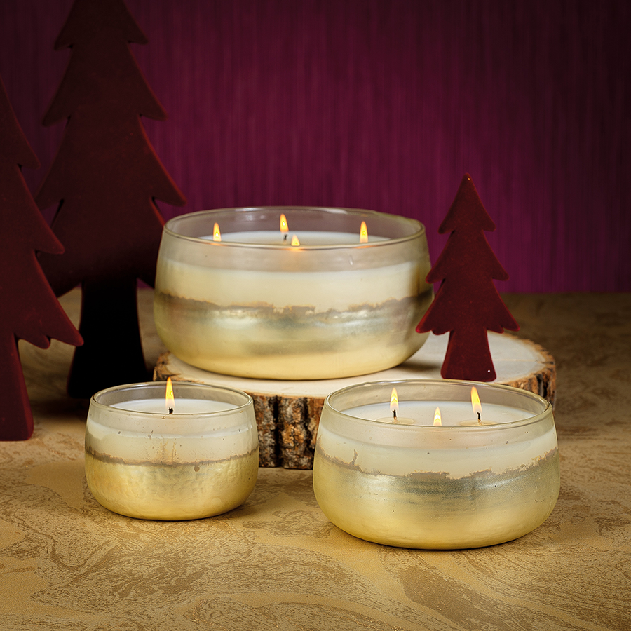 Tonal Metallic Scented Candle Bowl