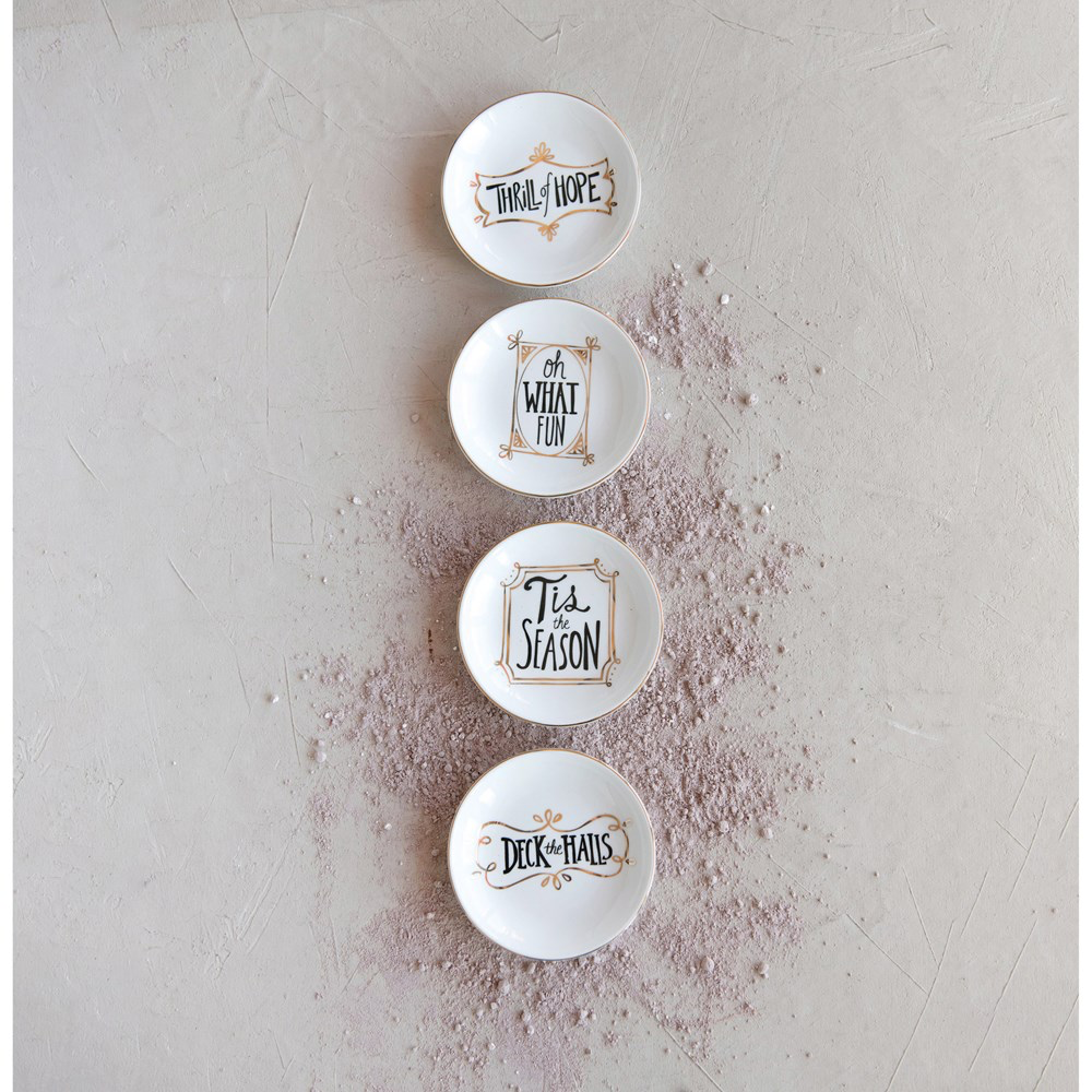 Round Holiday Stoneware Dish