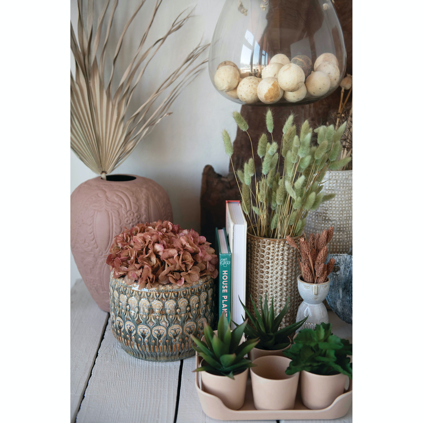 Embossed Stoneware Planter