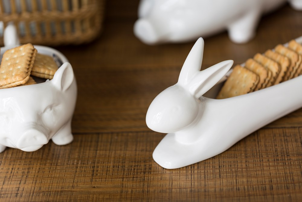Ceramic Rabbit Cracker Dish