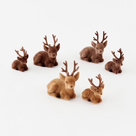 Flocked Sitting Deer