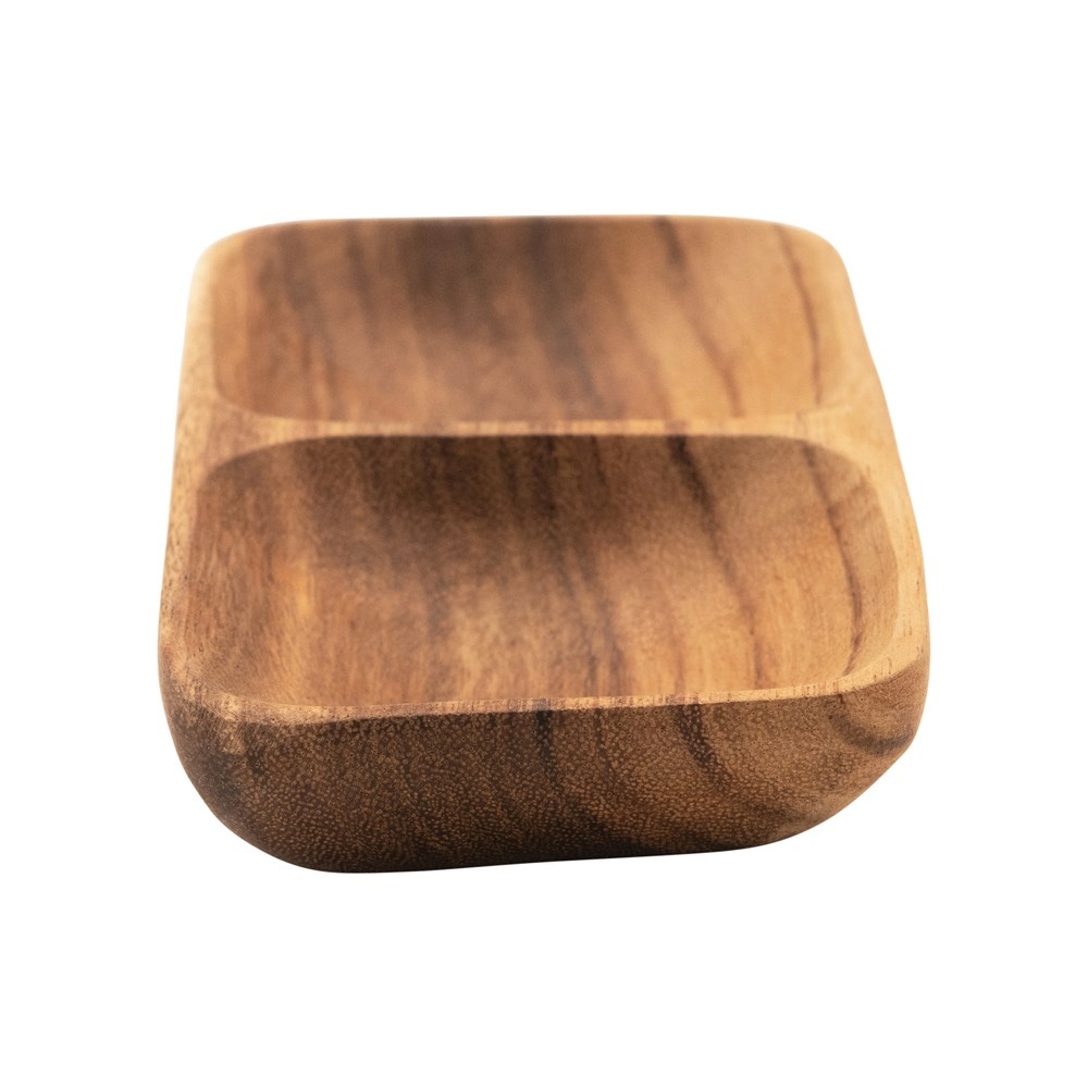 Acacia Wood Tray with 2 Sections